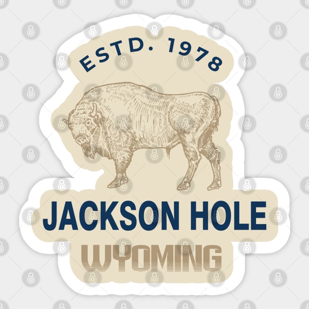 The Jackson Hole Exclusive Wyoming Snow Lovers Sticker by Meryarts